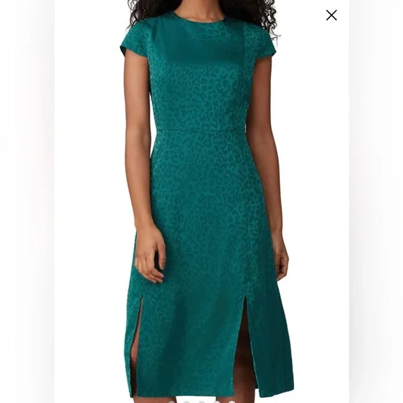 Ted Baker Green Silk Dress Ted Baker Womens One-Shoulder Linen-Blend Mini  Dress, 3, Green